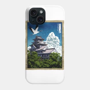 Japanese temple with crane Phone Case