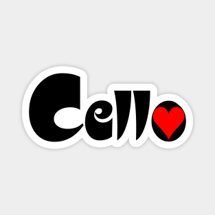 Cello Heart Text Magnet