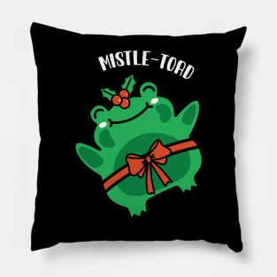 Mistle-Toad Funny Frog Cottage Core Aesthetic Christmas Gift Pillow