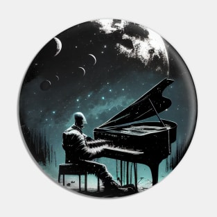 Spaceman playing the piano Pin