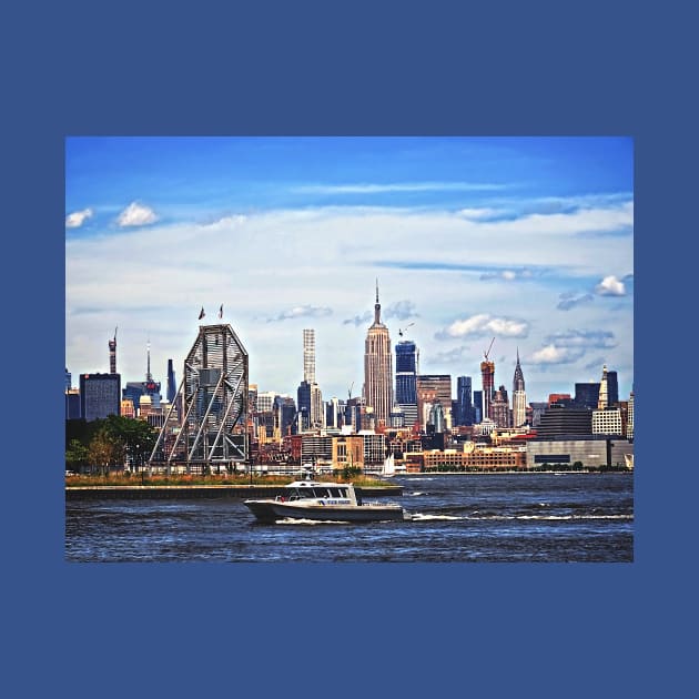 Jersey City NJ - Police Boat By Colgate Clock by SusanSavad