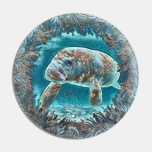 Manatee under water Pin