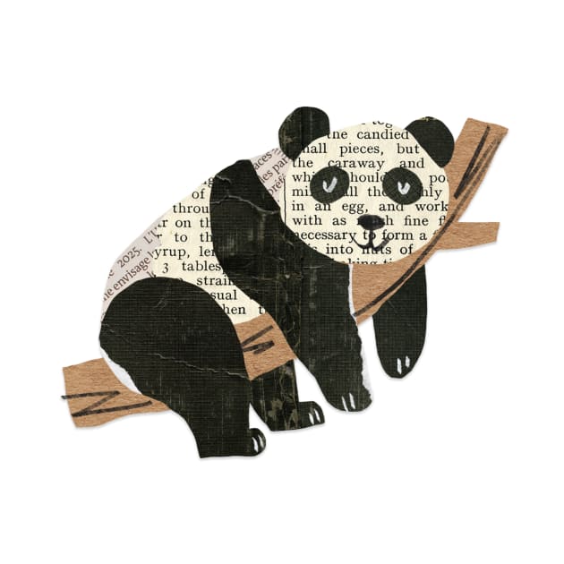 newspaper cutting panda by zachbrayan