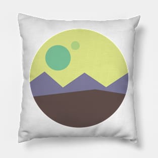 Mountain view illustration Pillow