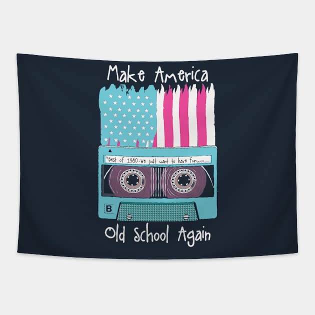 Funny Patriotic 80s Music Fan Gift Tapestry by USProudness