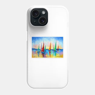 Multi-colored sailboats Phone Case