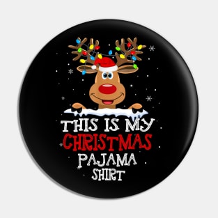 This Is My Christmas Pajama Funny Christmas Reindeer Pin