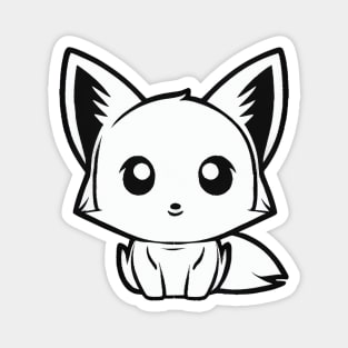 Monochrome cutie fox Magnet