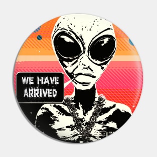 Funny Retro Alien Sci Fi Invasion Pin