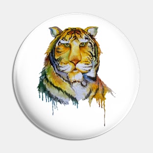 Tiger face painting in watercolor Pin