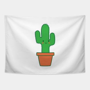 Cute Smiling Kawaii Cactus in Pot Tapestry