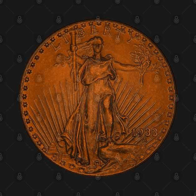 USA Liberty 1933 Coin in Orange by The Black Panther