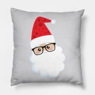 Santa Claus, Hipster Santa, Christmas, Glasses Pillow