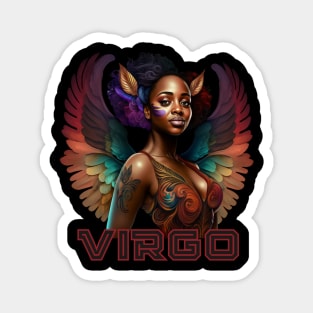 Black Virgo Zodiac Sign Woman Magnet