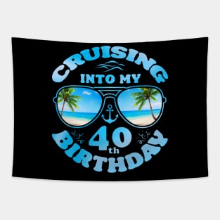 Cruising Into My 40th Birthday-40th Birthday Cruise Matching Tapestry