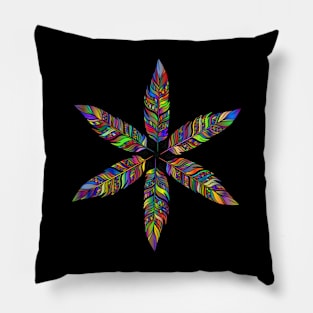 Rainbow Feathers Pillow