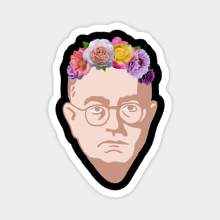 Theodor Adorno - Portrait With Flower Crown Magnet