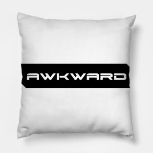 Awkward simple cyberpunk urban slang letters white Pillow