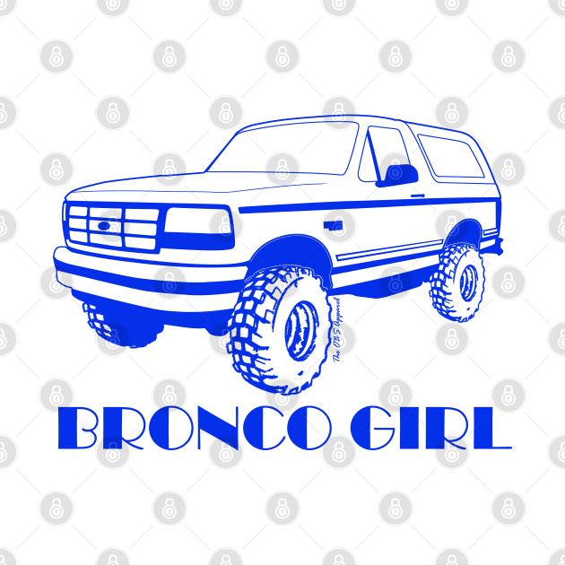 Bronco Girl 1992-1996 Dark Blue Print by The OBS Apparel