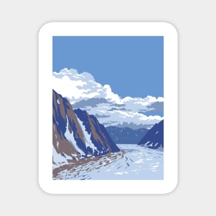 Ruth Glacier in Denali National Park in Alaska WPA Poster Art Magnet