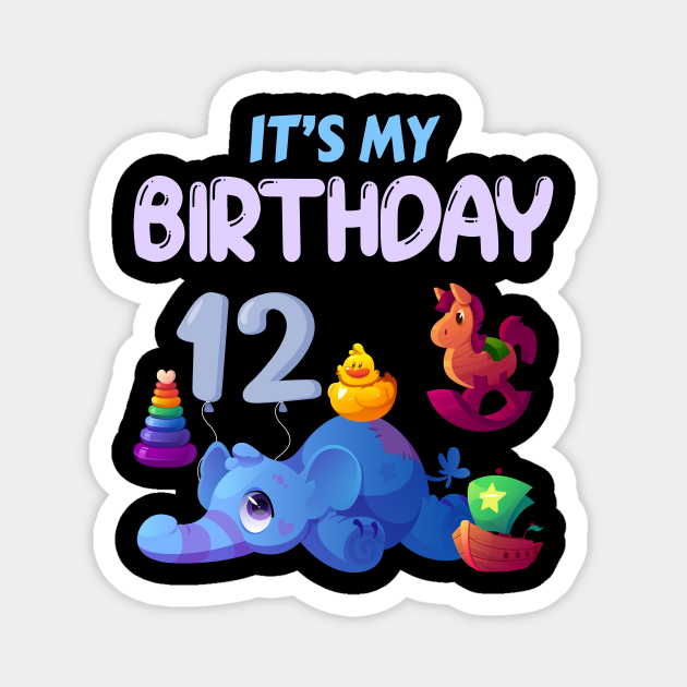 Its My 12th Birthday Birthday Magnet Teepublic 