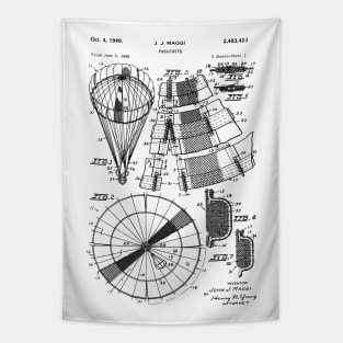 Skydiving Parachute Design Patent Print Tapestry