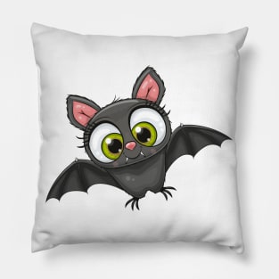 Cute bat with cute green eyes Pillow