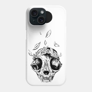 The concept of winning (lucky cat skull + laurel wreath) Phone Case