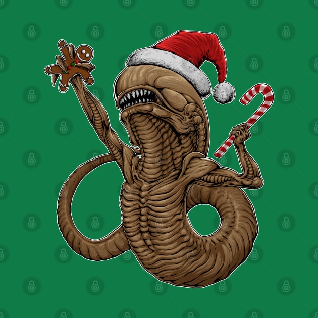 Chrismas chestburster by d.legoshin.art