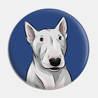 Cute White English Bull Terrier Dog Pin