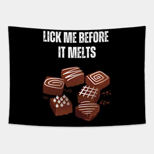 Lick me on choclate day adult humor Tapestry