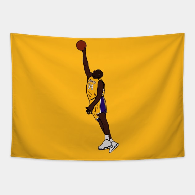 Shaquille O'Neal Dunk - Los Angeles Lakers Tapestry by xavierjfong