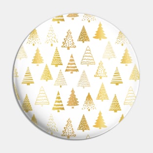 Christmas Trees Faux Gold Foil Pin