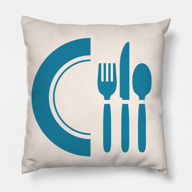 Meal Served Plate Ikon Pillow by Kalle