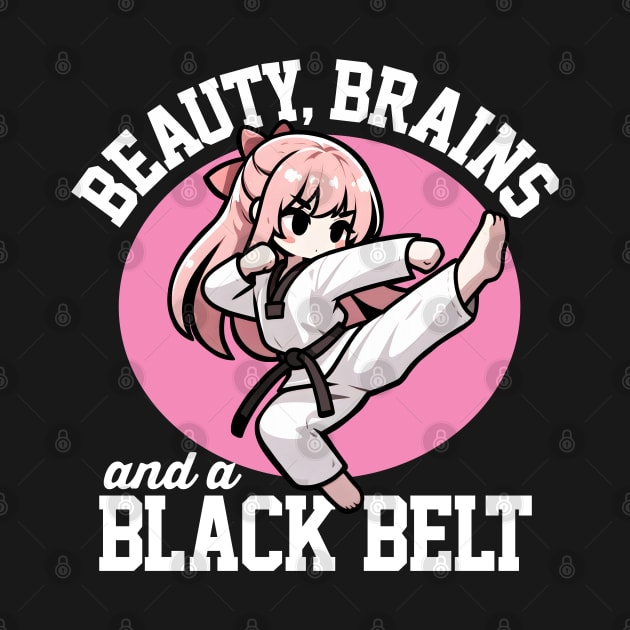 Beauty, Brains and A Black Belt by DetourShirts