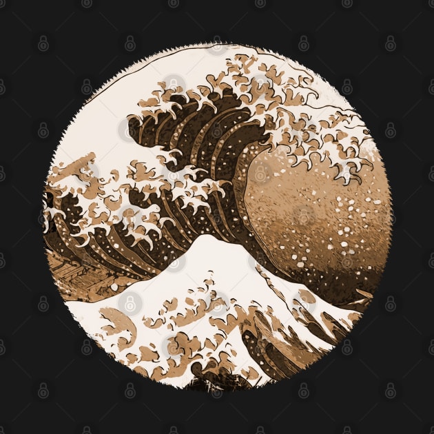 Epic Great Wave off KANAGAWA sepia style retouched artwork by Naumovski