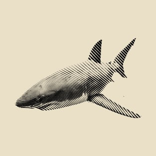 Minimalist Black and White Great White Shark T-Shirt