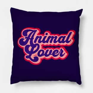 Retro Animal Lover Graphic Logo Pillow