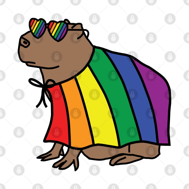 Cool Capybara in Pride Cape by ellenhenryart