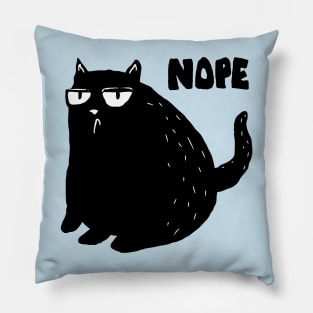 funny cat nope saying Pillow