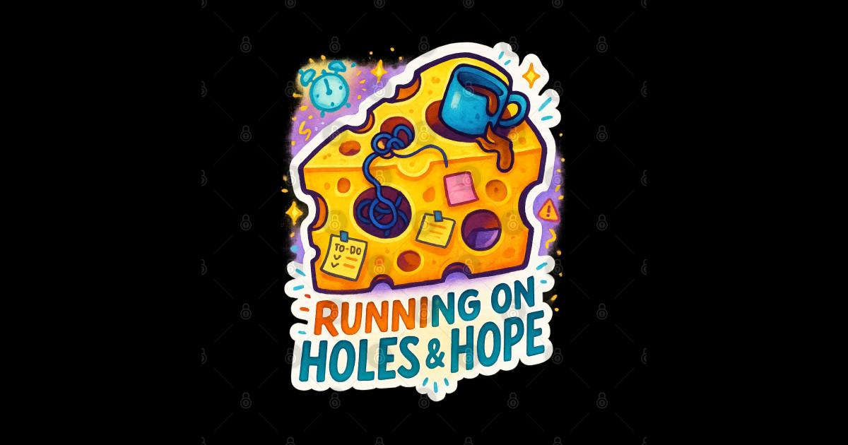 Running on Holes & Hope - Overwhelmed Life - Sticker | TeePublic