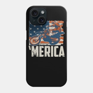 Motocross racer dirt bike 'Merica American Flag Phone Case