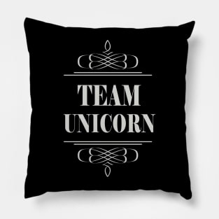 Team Unicorn Grey Swirls Pillow