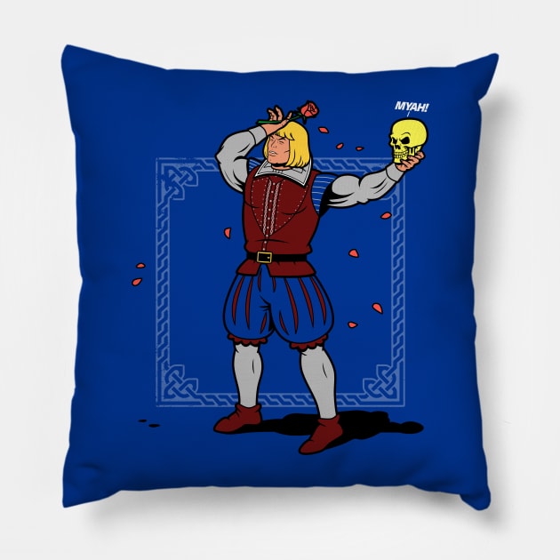 Funny Shakespeare Superhero 80's Cartoon Parody Pillow by BoggsNicolas