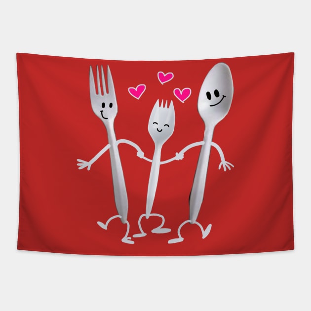 spork Love Tapestry by wolfmanjaq