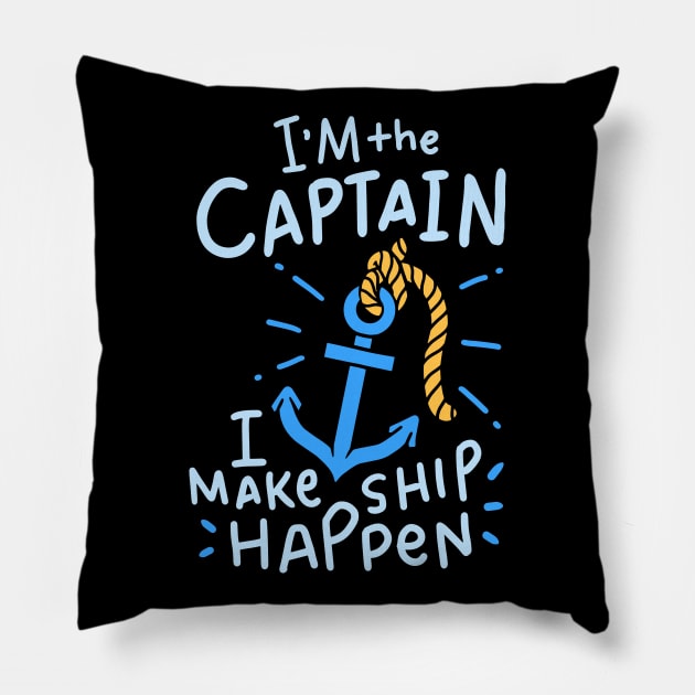 Boating - I'm The Captain Pillow by Shiva121