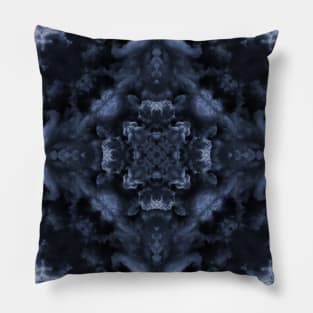 Fractal Art Blue Mandala Pattern Pillow