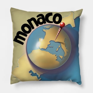 Monaco vintage style travel poster Pillow