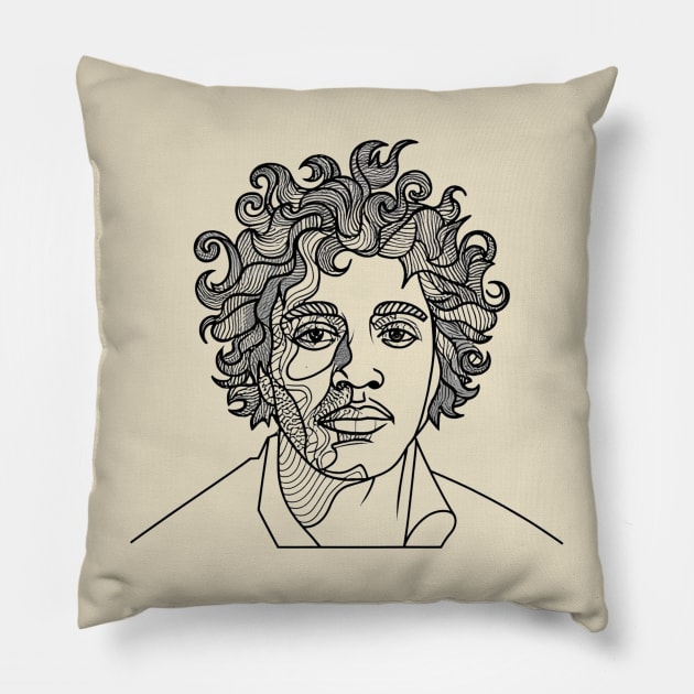 Jimi Virtuoso Pillow by Aldrvnd