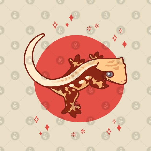 Harlequin Pinstripe Crested Gecko - Tri-color Red by anacecilia